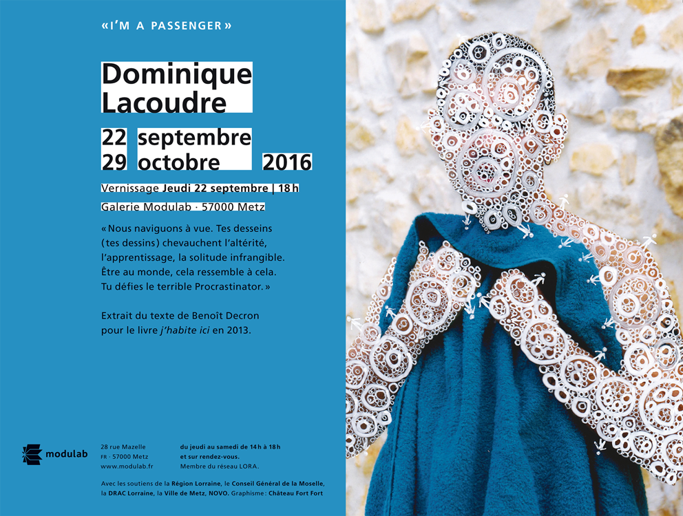 Flyer du vernissage de Dominique Lacoudre