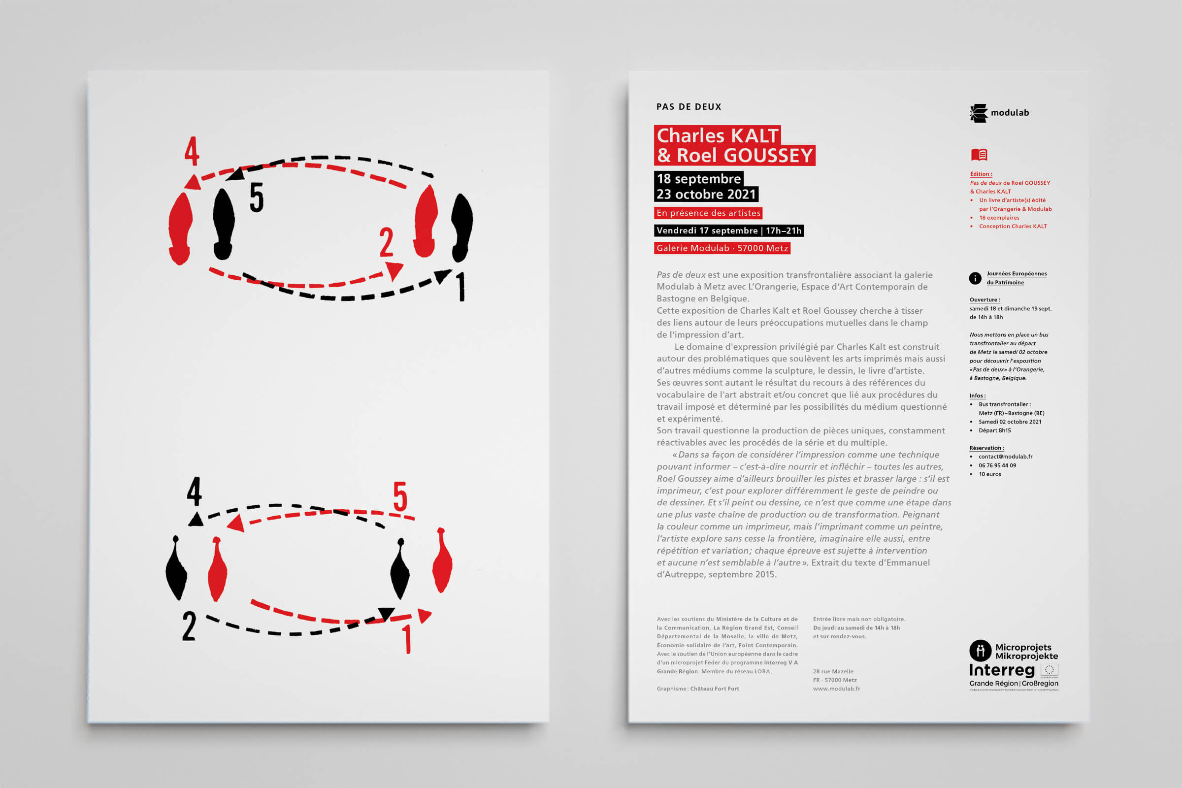 Flyer Modulab - Charles Kalt et Roel Goussey - Pas de deux